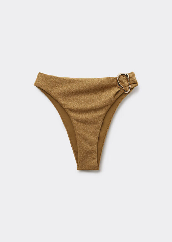 High-Waisted Brazilian Swimsuit Bottom Sophisticated Shine High-Waisted Brazilian Swimsuit Bottom Sophisticated Shine