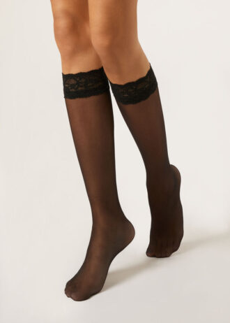 Knee-Highs with Lace Ruffle