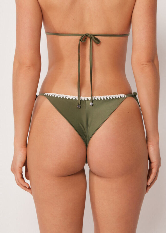 Laced Brazilian Swimsuit Bottom Refined Shine Laced Brazilian Swimsuit Bottom Refined Shine