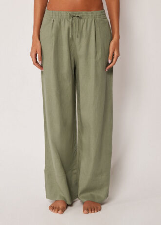 Linen and Viscose Palazzo Pants