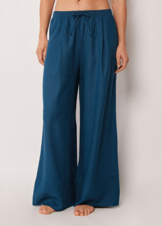 Linen and Viscose Palazzo Pants