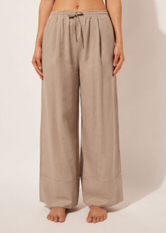 Linen and Viscose Palazzo Pants