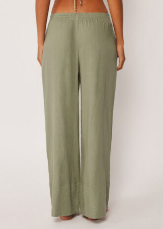 Linen and Viscose Palazzo Pants