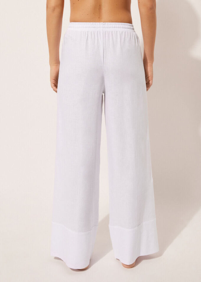 Linen and Viscose Palazzo Pants