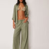 Linen and Viscose Palazzo Pants