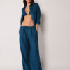 Linen and Viscose Palazzo Pants