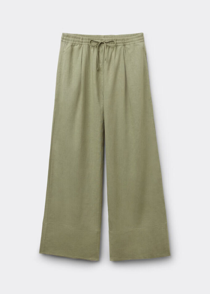 Linen and Viscose Palazzo Pants