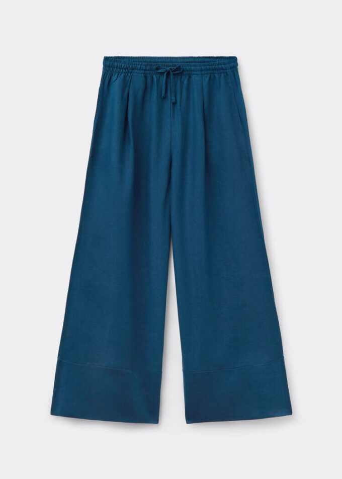 Linen and Viscose Palazzo Pants