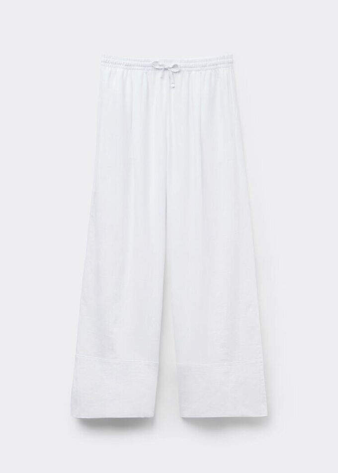 Linen and Viscose Palazzo Pants