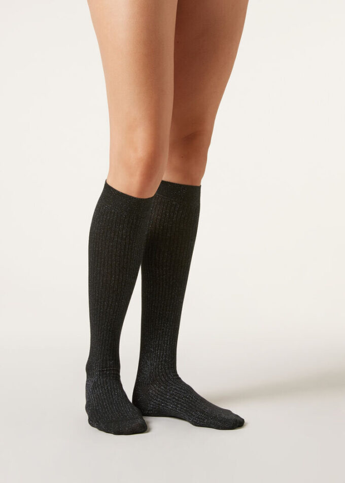 Long Ribbed Cotton Socks