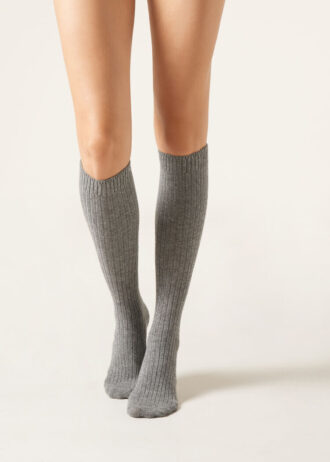 Long Ribbed Wool and Cashmere Socks Long Ribbed Wool and Cashmere Socks