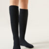 Long Ribbed Wool and Cashmere Socks