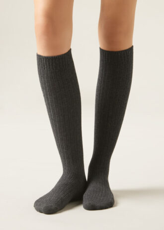 Long Ribbed Wool and Cashmere Socks Long Ribbed Wool and Cashmere Socks