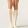 Long Ribbed Wool and Cashmere Socks
