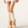Long Ribbed Wool and Cashmere Socks