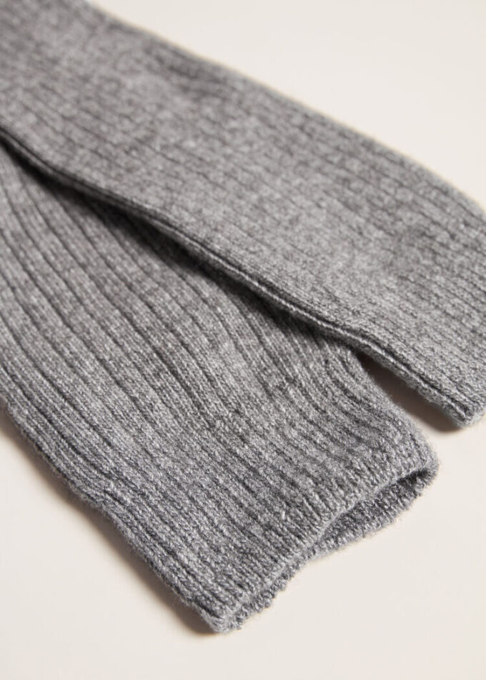 Long Ribbed Wool and Cashmere Socks