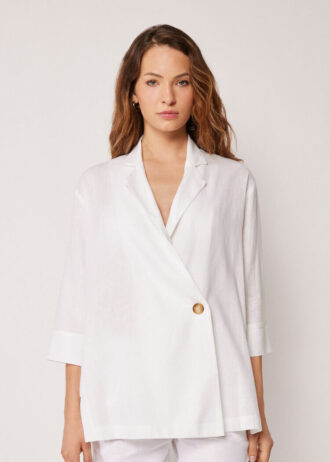 Loose Fit Blazer with Linen