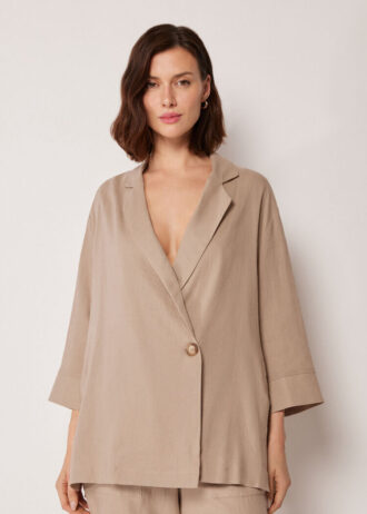 Loose Fit Blazer with Linen