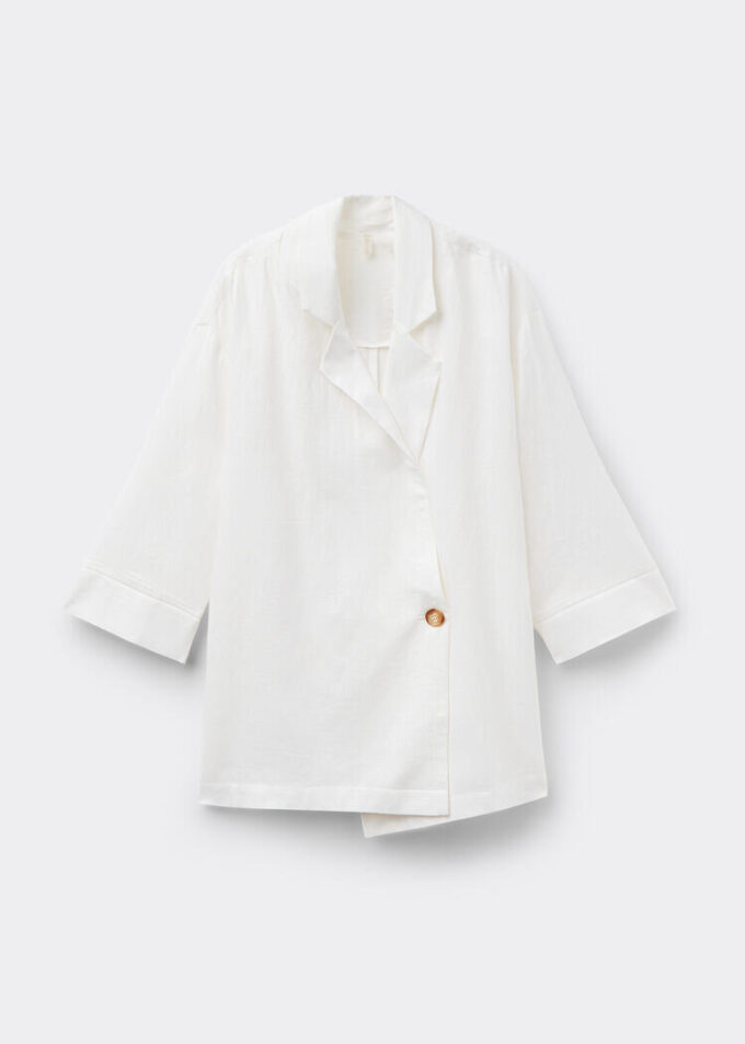 Loose Fit Blazer with Linen