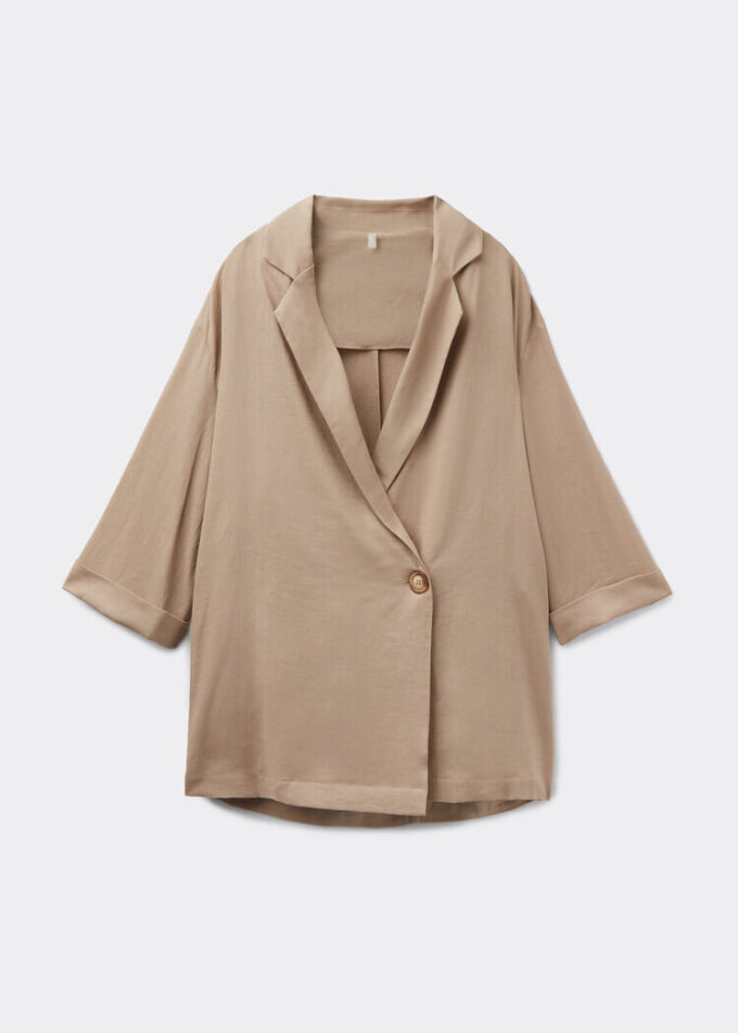 Loose Fit Blazer with Linen
