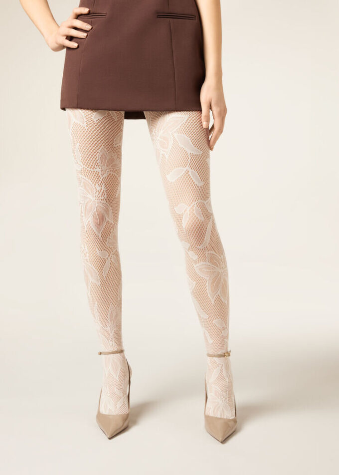 Macro Floral Lace Tights