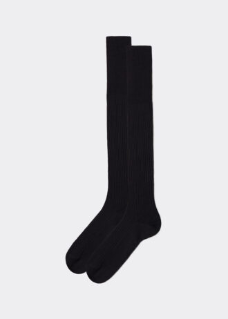 Men’s Lisle Thread Ribbed Long Socks