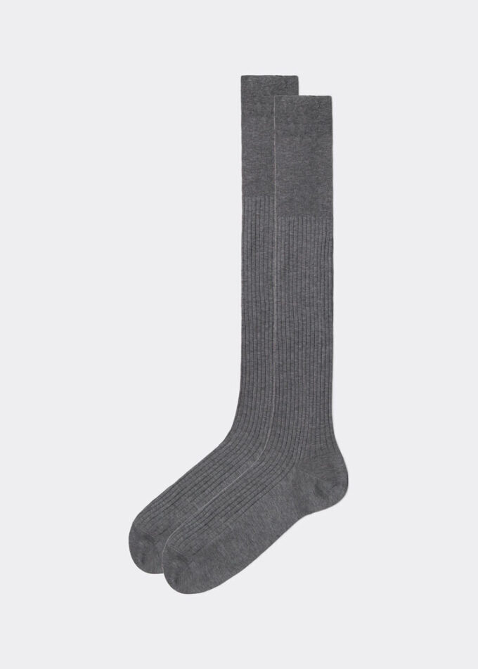 Men’s Lisle Thread Ribbed Long Socks Men’s Lisle Thread Ribbed Long Socks