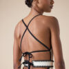 One Piece Swimsuit Bicolor Embroidery