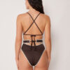 One Piece Swimsuit Bicolor Embroidery