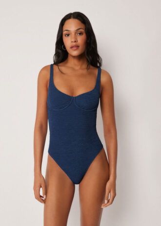 One Piece Swimsuit Crinkle Waves