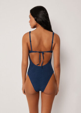 One Piece Swimsuit Crinkle Waves