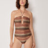 One Piece Swimsuit Golden Chevron