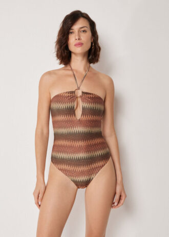 One Piece Swimsuit Golden Chevron