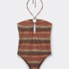One Piece Swimsuit Golden Chevron