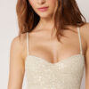 One Piece Swimsuit Sequin Net