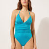 One Piece Swimsuit Shiny Satin