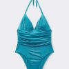 One Piece Swimsuit Shiny Satin