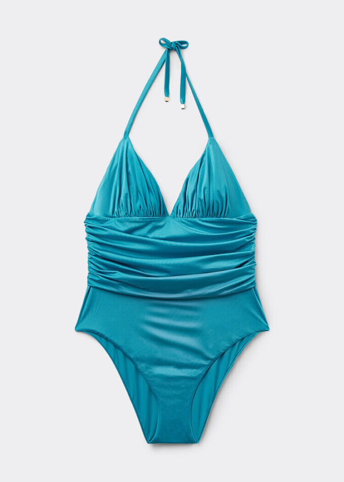 One Piece Swimsuit Shiny Satin