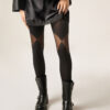 Opaque Tights with Sheer Inserts