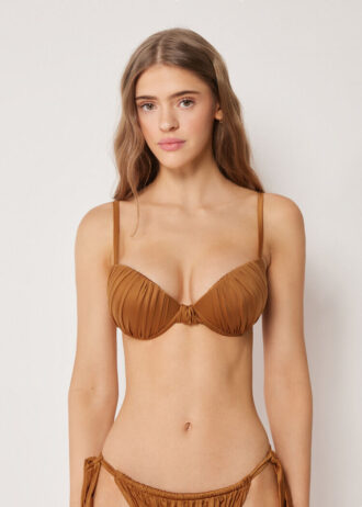 Padded Push-Up Bikini Top Shiny Satin