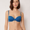 Padded Push-Up Bikini Top Shiny Satin