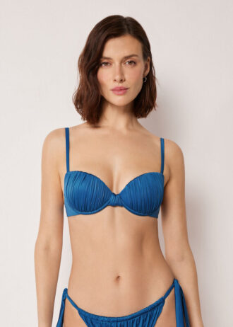 Padded Push-Up Bikini Top Shiny Satin