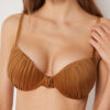 Padded Push-Up Bikini Top Shiny Satin