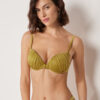Padded Push-Up Bikini Top Shiny Satin