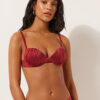 Padded Push-Up Bikini Top Shiny Satin