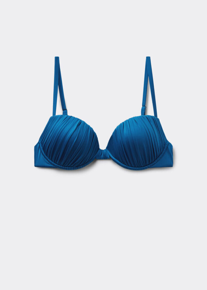 Padded Push-Up Bikini Top Shiny Satin