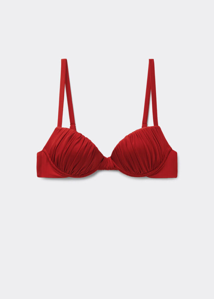 Padded Push-Up Bikini Top Shiny Satin