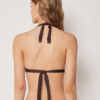 Padded Triangle Swimsuit Top Bicolor Embroidery
