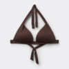 Padded Triangle Swimsuit Top Bicolor Embroidery