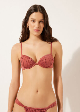 Push up Swimsuit Shiny Satin